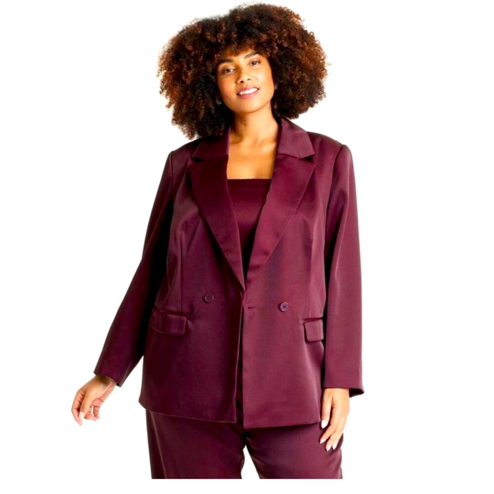 Satin burgundy blazer NWT